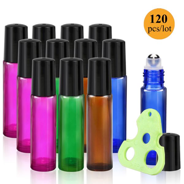 

120 pc lot 10ml e ential oil roller bottle gla roll on bottle with tainle teel roller ball e ential oil key