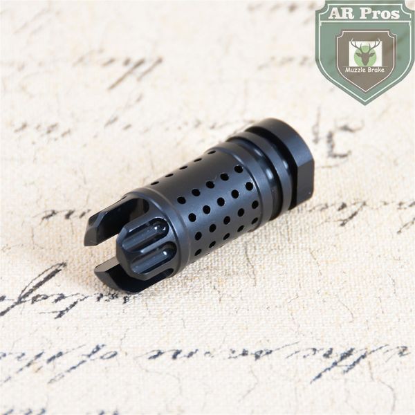 

multi hole flash comp .223 5.56 1/2x28 tpi threads black nitride muzzle brake