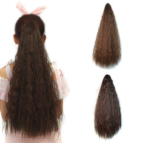 

Сара пушистые волосы стиль Коготь клип в кудрявый вьющиеся хвостики длиной 60 см,24-дюймовый синтетический парик хвост пони хвощ