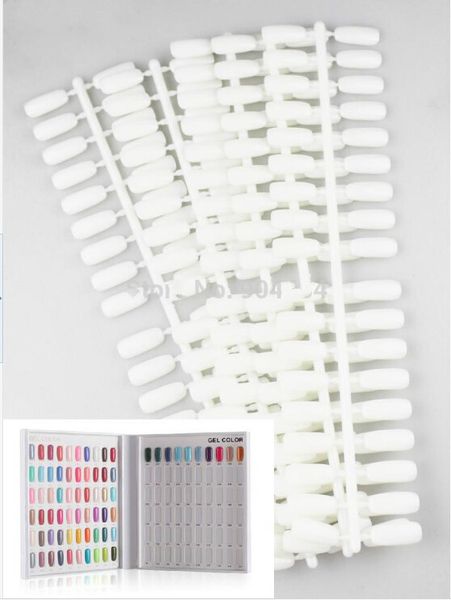 

display book acrylic flase tips #6 180pcs/pack for uv gel nail polish showing color book display 684, Red;gold