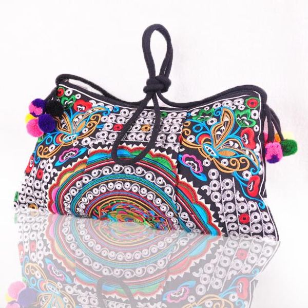

wholesale-national ethnic embroidered bags double face embroidery bag unique shoulder messenger bag women's day clutch small handbag