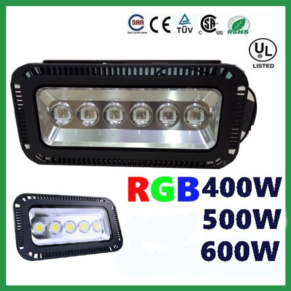 Super brilhante ao ar livre 400 W 500 W 600 W RGB Led Flood Light Color Changer Wall Washer Lamp IP65 À Prova D' Água + Controle Remoto IR