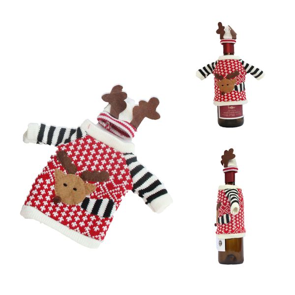 

red wine bottle cover bags christmas dinner table decoration home party decors santa claus christmas supplier eik gift ing