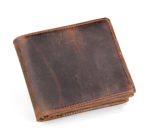 

2016 men genuine leather retro short bifold wallet cowhide coin purse card holder money clips slim vintage design purse, Red;black