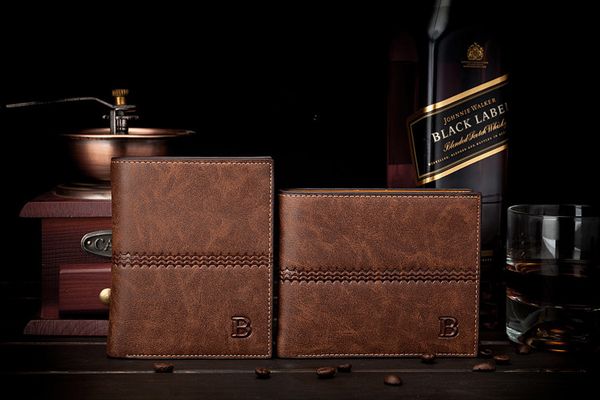 

men wallets famous brand mens pu leather vintage design wallet male money purses soft id card case card holder new classic soild pattern, Red;black