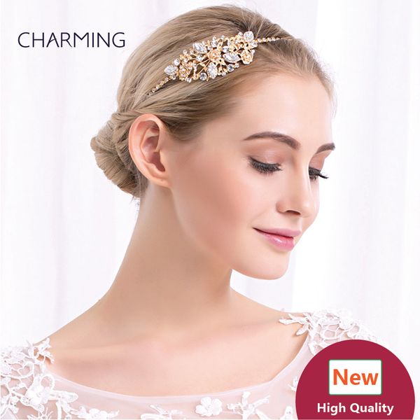 Gold Hair Fascinators Crystal Hair Clips Bridal Hair Accessories