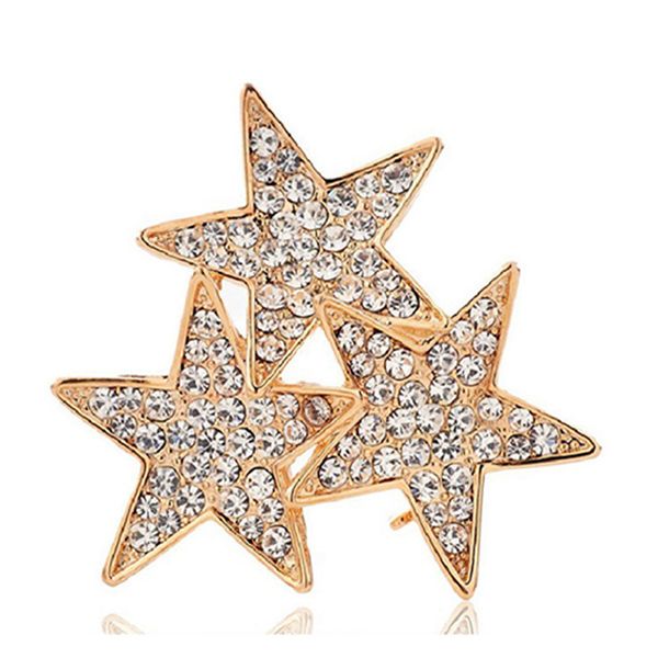 

pentagram pentacle brooch scarf pins shiny crystal rhinestone five point star brooch for women girl gift wedding bride brooches jewelry 18k, Gray
