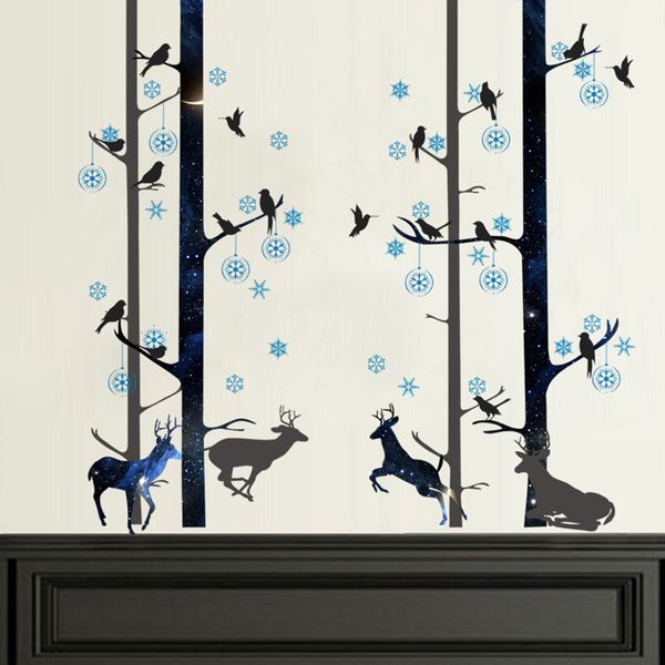 

new forest deer cartoon pvc wall stickers home decoration living room decal ing