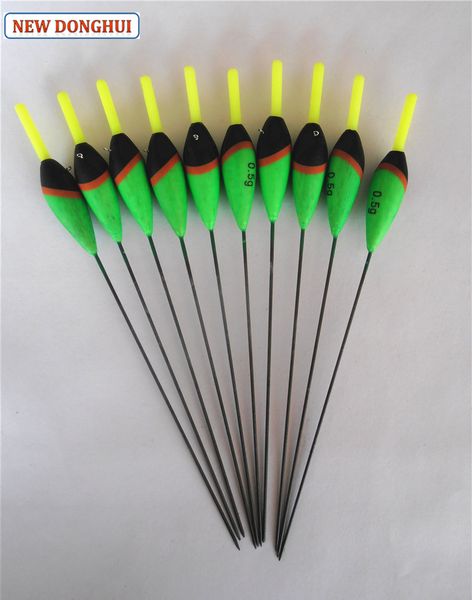 

wholesale- newdonghui 10pcs/lot green fishing float fishing bobber 0.5g buoyancy balsa wood material oem factory store 201135