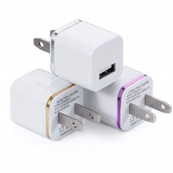 

colorful 1a us plug ac power adapter home trave wall single port usb charger for iphone 5 6 7 plus for samsung htc 100pcs/lot