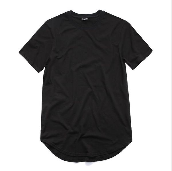

New Arrival Mens Short Sleeve Plain T-Shirt Tee Justin Bieber Kanye West Streetwear Hip Hop Hi-Lo Hem Shirts