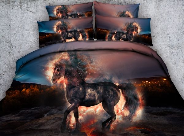 Galaxy Hellfire Horse 3d Printed Bedding Sets Twin Full Queen King