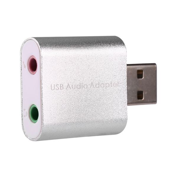 Freeshipping weiße Farbe externes USB 2.0 7.1 CH virtuelles Audio-Soundkarten-Adapter-Konverter-Notebook für Windows XP/Vista/7/8, Mac, Linux