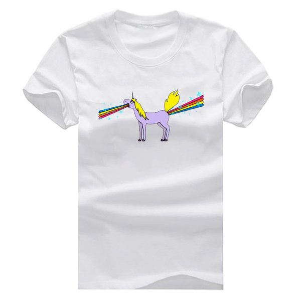 

unicorn rainbows new fashion man t-shirt cotton o neck mens short sleeve mens tshirt male tees wholesale, White;black