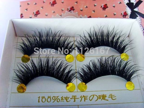 

wholesale- 5 pair/set natural long f false eyelash lot black cross fake eyelash soft long make up eye lash extensione