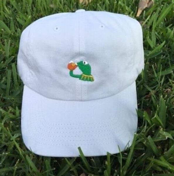 

кермит чай шляпа лягушка потягивая питьевой чай бейсбол папа козырек крышка emoji новый популярный 6 панель поло шапки шляпы для мужчин и же, Blue;gray