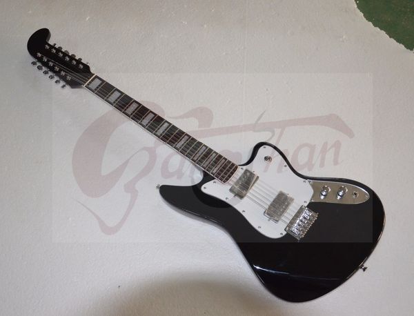 

Super Rare 12 Strings Черный ST Precision Jaguar Jazz Master Электрогитара с двойной блокировкой Tremolo Bridge