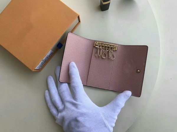 

Бесплатная доставка высокое качество известный новый женщины мужчины классический 6 держатель ключа крышка с коробкой.мешок для пыли, карточка-ключ кольцо