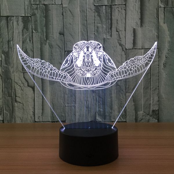 

3D Черепаха Иллюзия Лампа Night Light DC 5 В USB Зарядка 5-й Батареи Оптовая Dropshipping Бесплатн