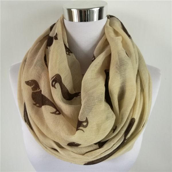 

wholesale- newly design women's fashion accessories dachshund dog print long voile scarf shawl scarves drop shipping, Blue;gray