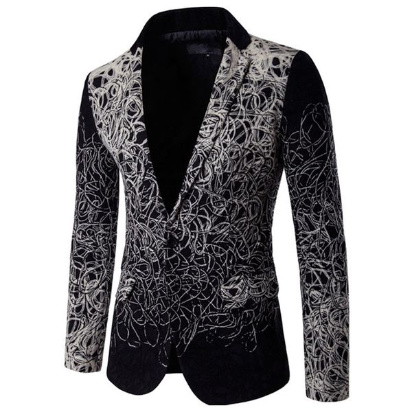 

2017 indoor casual fine man suit high-end disk flowers in europe and the trend single-breasted d060 leisure suit, White;black