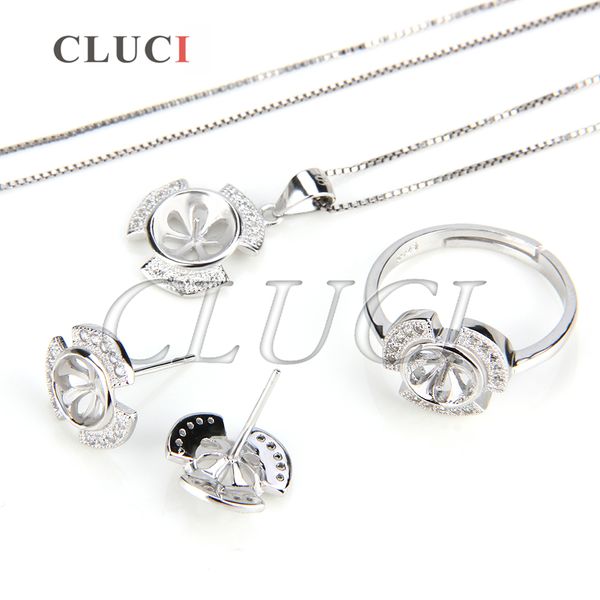 

Комплект ювелирных изделий монтаж 925 серебряные серьги кулон и кольцо