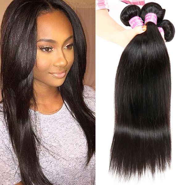 Peruvian Virgin Straight Human Hair 3 Bundles Peruvian Straight