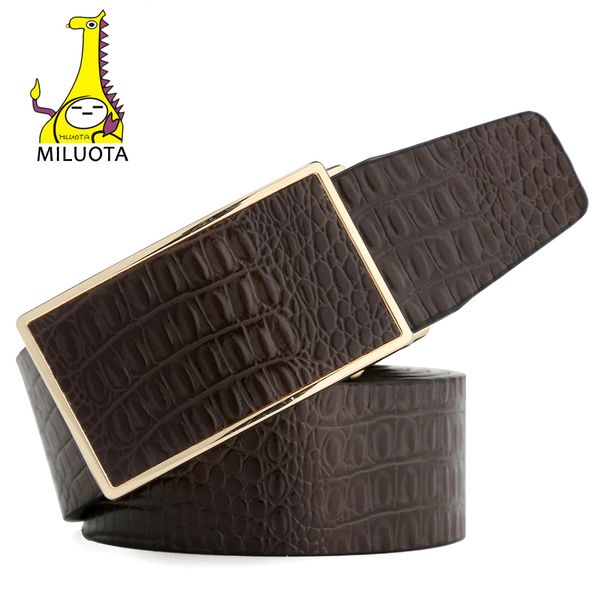 

wholesale- [miluota] fashion man belt pu leather strap faux leather brand designer belts for men mu026, Black;brown