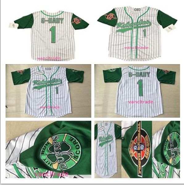 

топ qoality dewayne уоррен "g-baby" эванс # 1 сшитые kekambas бейсбол джерси белые трикотажные изделия вышивки, Blue;black