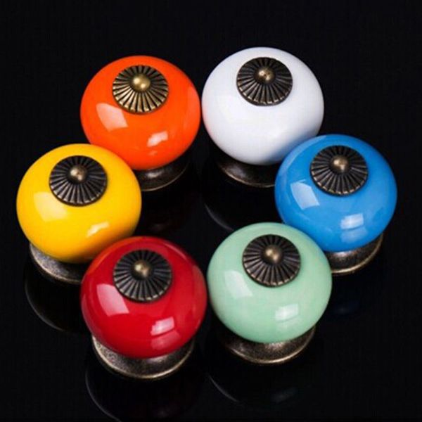 

wholesale- gold ceramic handle pull knobs cabinet door cupboard drawer locker bed room furniture handle knob