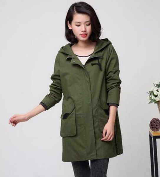 

women qiu dong han edition business english new fashion boutique personality long cotton trench coat 684 / -4xl, Tan;black