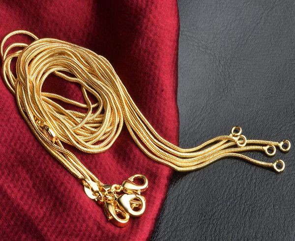 2017 Лучшие продажи заводская цена 1 мм 18k позолоченные цепные ожерелья змеи ювелирные изделия 16 дюймов 18 дюймов 20 дюймов 22 дюйма 26 дюймов 28