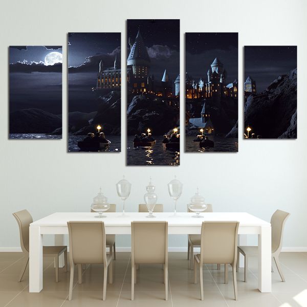 Grosshandel Hd Printed 5 Stuck Leinwand Harry Potter Schule Schloss Hogwarts Malerei Raum Dekor Poster Und Drucke Kunst Kostenloser Versand Kein Rahmen