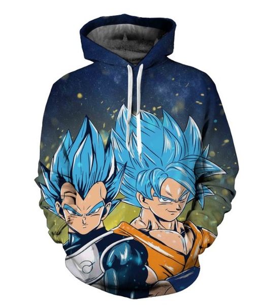 

классический аниме новые моды для женщин / мужчин dragon ball z harajuku стиль смешно 3td печати случайные толстовки унисекс плюс размер kk1, Black