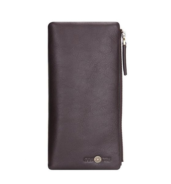 

business casual men wallets long zipper design phone purse genuine leather men's wallet clutch male m1004, Red;black