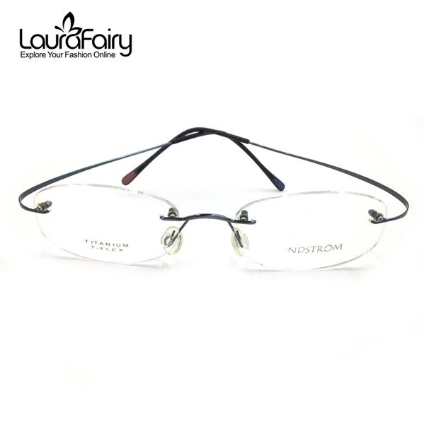 

wholesale- laura fairy memory b titanium glasses frame eyeglasses men women rimless super light frame myopia glasses oculos de grau, Silver