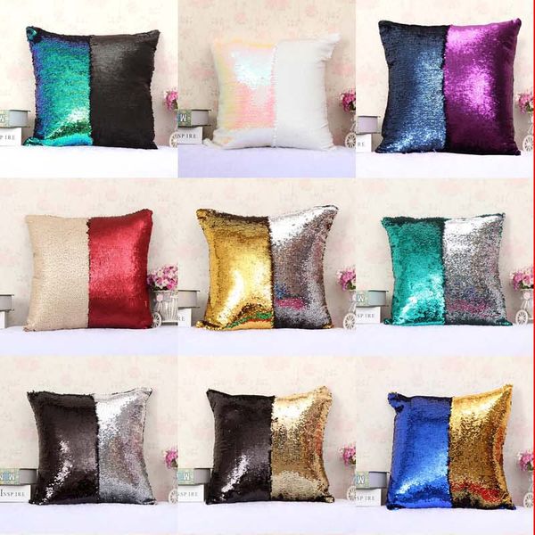 Diy Double Sequin Pillow Case Cover Glamour Square Throw Pillow