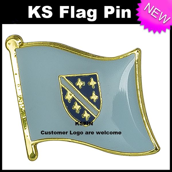 

Флаг Боснии Значок Флаг Pin 10 шт. Много Бесплатная доставка KS-0037