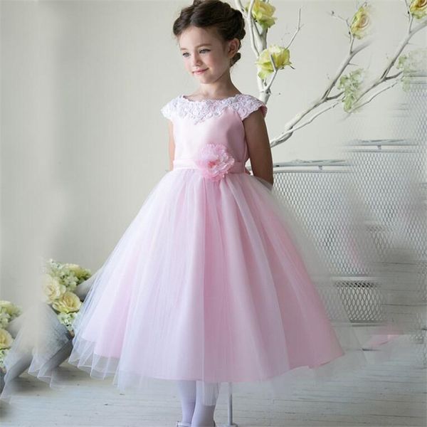 

new arrival flower girl dresses for wedding party first communion pageant christening dress with flower sweet little girls kids/child dress, White;blue