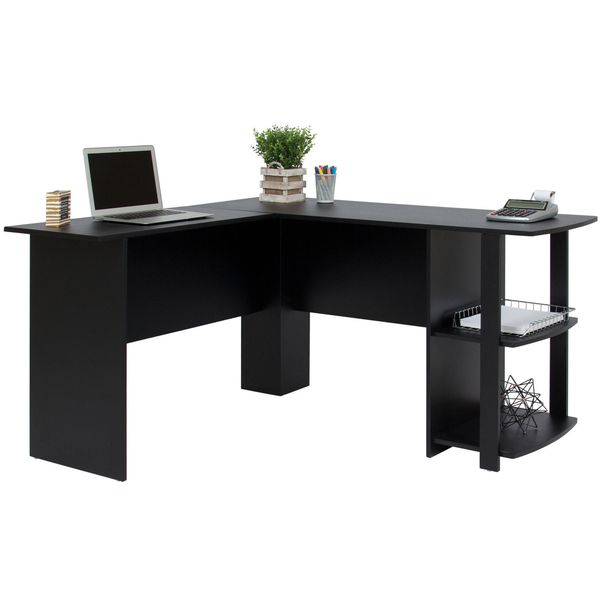 

Best Choice Products L-Shaped Corner Computer Office Desk Furniture- Black