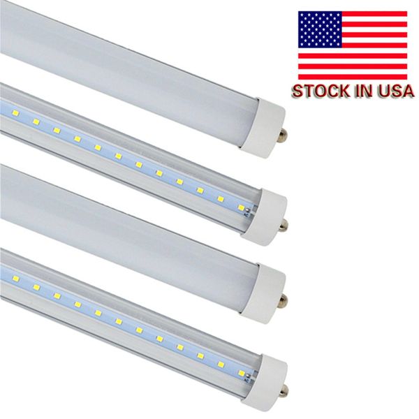 Pacote com 25 lâmpadas LED de tubo de 8 pés 3000 K branco quente 6000 K branco frio FA8 pino único 90 W lâmpadas fluorescentes para lojas