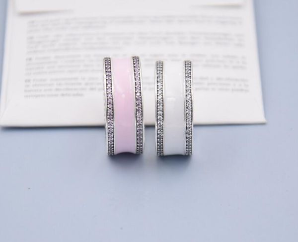 

2017 new spring 925 sterling silver rings with clear cz fit for pandora jewelry women diy fashion fingers ring pink and white for friend
