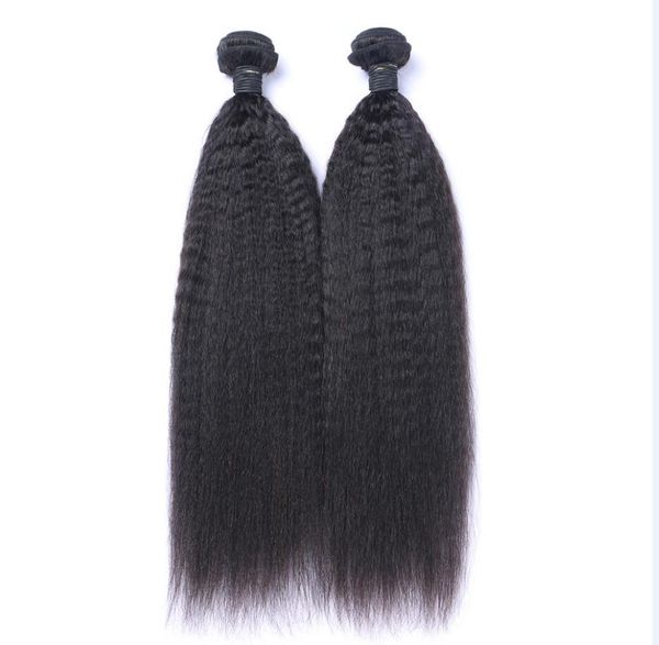 

Malaysian Virgin Human Hair Kinky Straight Unprocessed Remy Hair Weaves Double Wefts 100g/Bundle 2bundle/lot Can be Dyed Bleached