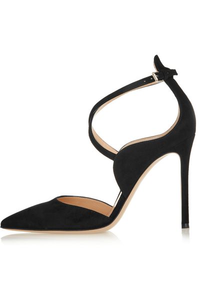 

karmran ladies handmade fashion crisscross ankle straps pointy 100mm high heel sandals pumps shoes ale black