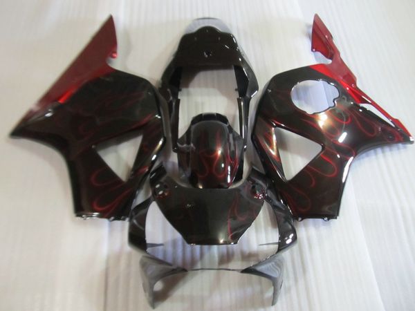 Verkleidungssatz für Honda CBR900RR 02 03 rot flammt schwarz Motorradverkleidungen Set CBR 954RR 2002 2003 OT03