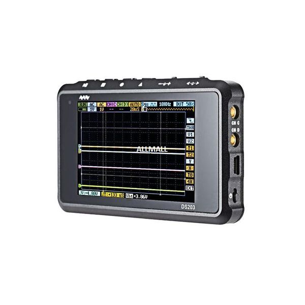 Freeshipping CC DSO digitais Oscilloscope ARM Nano 8MHz portátil de banda 4 Canais ARM Cortex M3 CPU com alumínio Medidor caso