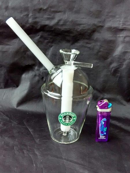 Narghilè Starbucks, accessori per bong in vetro all'ingrosso, fumo per pipa ad acqua in vetro, spedizione gratuita