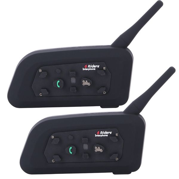 

2PCS Vnetphone V6 Motorcycle Bluetooth3.0 Helmet Intercom Headset 1200M Moto Wireless BT Interphone for 6 Riders Helmet Intercom