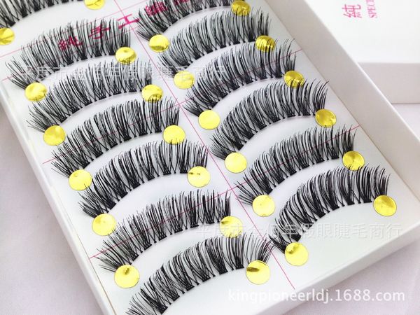 

wholesale- human hair handmade 10 pair thick long classical false eyelashes eyelash fake eye lashes voluminous 002