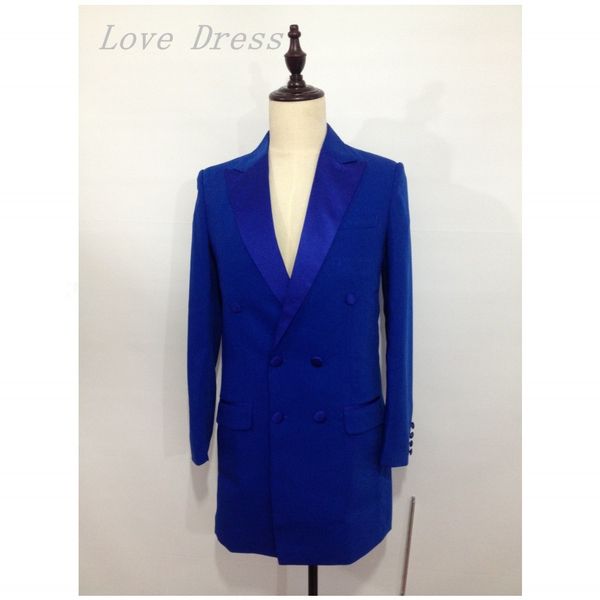 

wholesale- lone style blue blazer male suit wedding suits for man peaked lapel two button groomsmen tuxedos, White;black